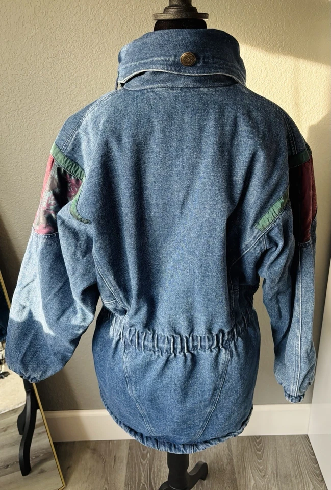 Strew Worn Vintage 80s Denim Patchwork Jacket Size S - Image 2 of 4