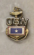WWII era Sweetheart Son-In-Service pin/brooch: Navy Chief Petty Officer - Sterl.