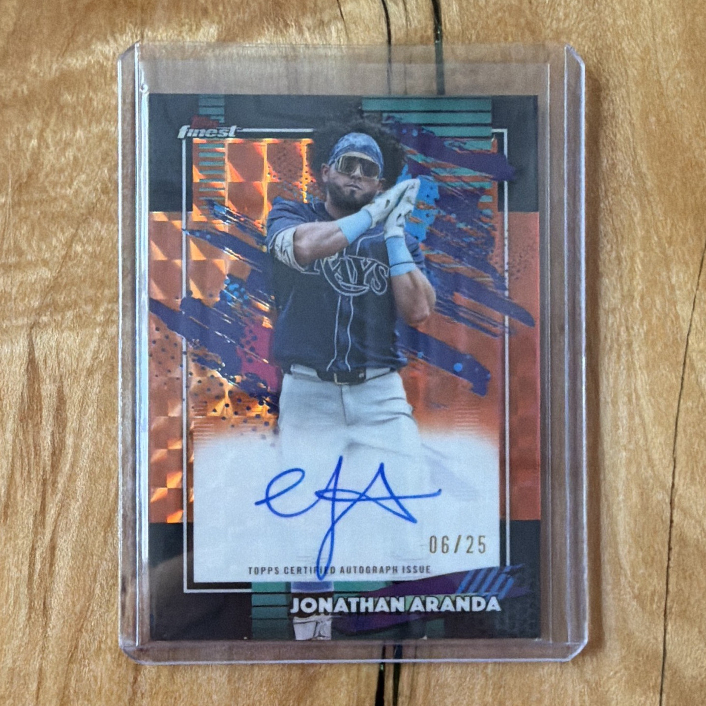 Topps 2026 Finest Jonathan Aranda Tampa Bay Rays Finest Autographs FA-JA /25