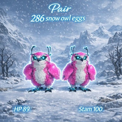 Arche Survival Ascended PVE PAAR rosa und weiße Schneeeuleneier Xbox/PC/PS5