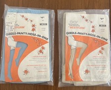 2 Vintage Best form Girdle Brief Size Medium firm control high waist Panty Hose