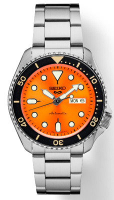 セイコー5 Seiko 5 Five Sports SRPK35 Manuel Automatic Watch SKX Orange Dial