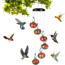 Charming Wind Chime Hummingbird Feeder for Outdoor Hanging Hummingbird Feeder