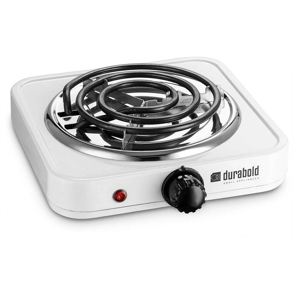 Durabold Single Electric Burner 1000W Portable Hot Plate 7 Inch 110 Volt,  White