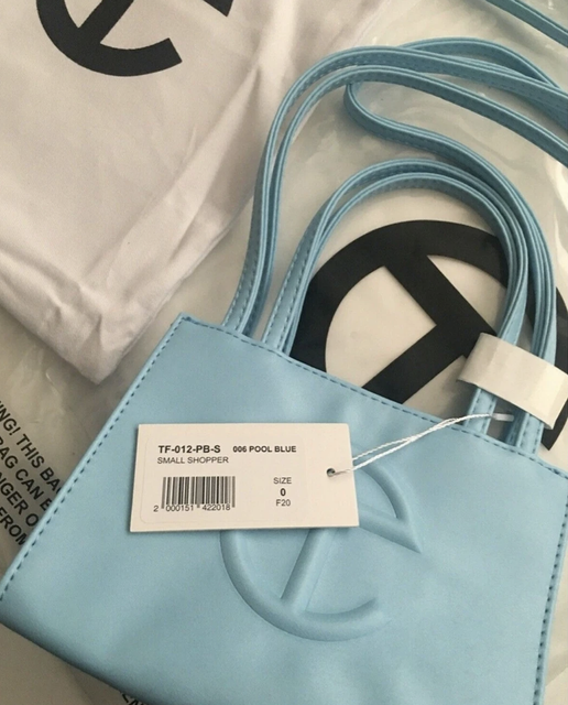 small blue telfar bolsa