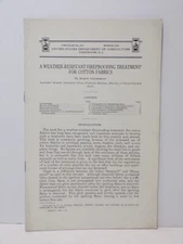 Weather Fireproofing Treatment Cotton #466 1938 US Dept Agriculture 020625WT-A