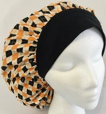 Argyle  Scrub Cap Large Bouffant Medical Surgery Hat Veterinarian Chef Dental