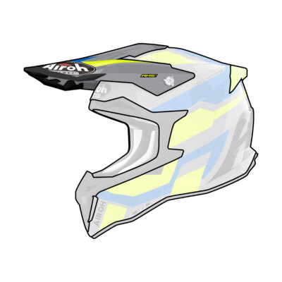 Airoh Strycker Glam Grey Yellow Helmet Frontline