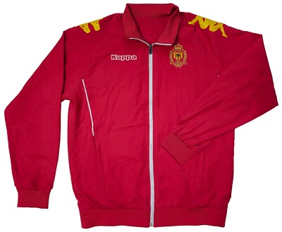 Kappa KV Mechelen jackets Men's Red Activewear Full Zip Jackets Size L Polyester