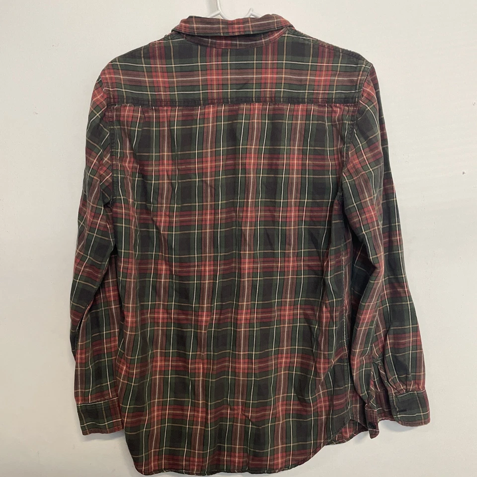 Denim & Supply Ralph Lauren Women Top Green Red Plaid Flannel Boyfriend Shirt M - Image 3 of 4