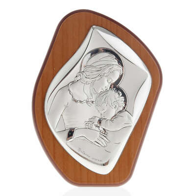 Silver bas relief, m?re with sleeping child, 11x14