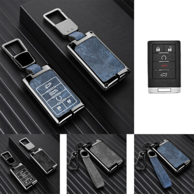 Zinc Alloy Leather Car Key Case Cover For Cadillac STS ATS XTS  Escalade ESV EXT