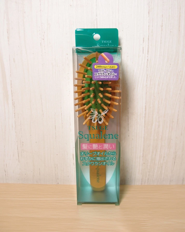 Japanese Hair Wood Cushion Brush Tsuge Olive Squalene Oil Compound Beauty Small - Image 2 of 4