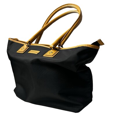 Hartmann Black Canvas/Leather Trim Day tote travel bag