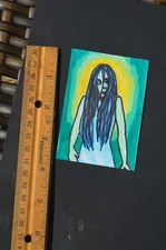 ACEO Original Art Comic Horror Grudge Girl Original not a print mixed media