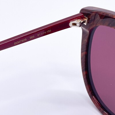 NEW GUCCI SUNGLASSES GG0732S 003 UNISEX SHIELD BURGUNDY  display picture 3