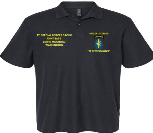 SPECIAL FORCES AIRBORNE*19TH SPECIAL FORCES*DRAPER-UTAH*BESTICKTES POLOSHIRT. - Bild 6 von 7