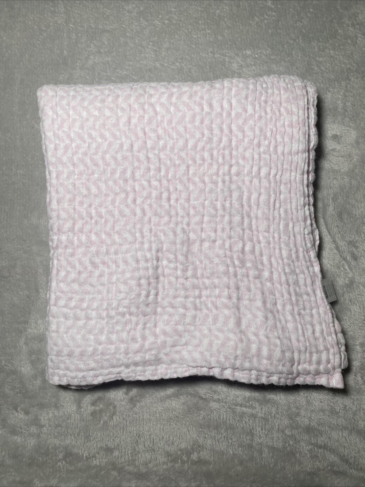 HB Hudson Baby Blanket Pink White Arrows Swaddle Muslin Cott