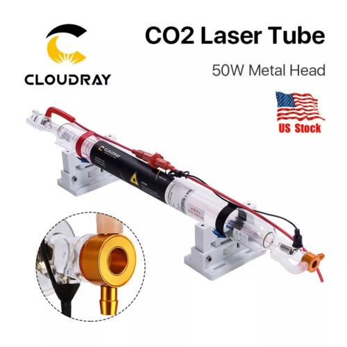 Cloudray 50W CO2 Laser Tube Length 1000mm Dia.50mm Metal Head US Stock