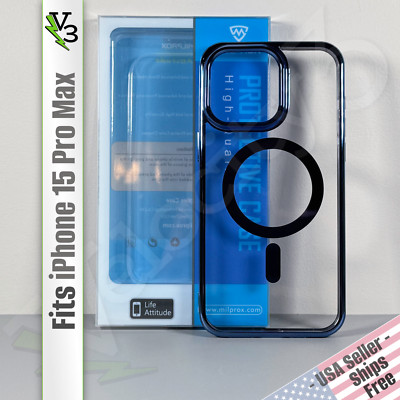 Case for iPhone 15 Pro Max - Glossy Blue | Magnetic | Sleek, Slim & Secure