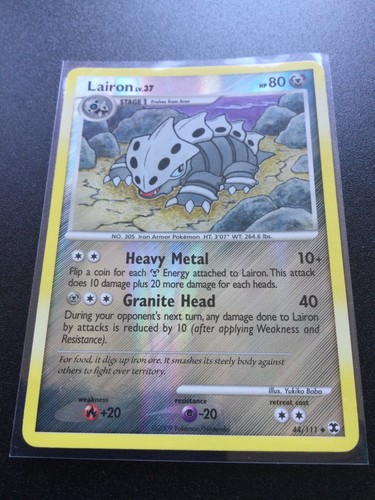 Alte Pokemon Platin Rising Rivals Lairon Reverse Holo 44/111 TCG Karte - 2009 - Bild 2 von 3