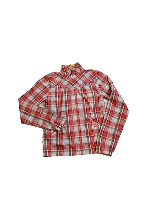 lole plaid windbreaker full zip pockets no hood jacket