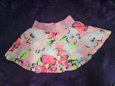 Justice Floral Sparkle Print Skort with Pink Waist Size 5 