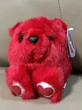 Puffkins "Kisses" red bear with heart feet beanie plush