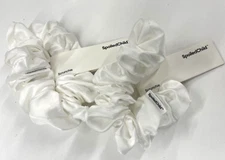 2 Pack Spoiled Child White Satin Hair Scrunchies New with Tags