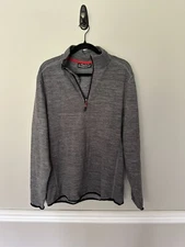 Avalanche Men's Quarter 1/4 Zip Pullover FLEECE Stretch GRAY MEDIUM Hiking Layer