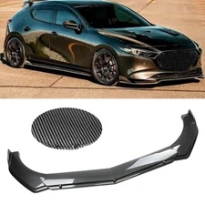 Carbon Fiber Front Bumper Lip Spoiler Splitter Body Kit  For Mazda3 Mazdaspeed