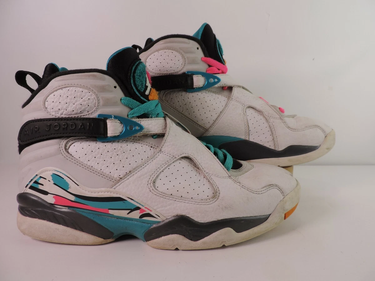 Men s Nike Air Jordan 8 VIII Retro South Beach White Green Size