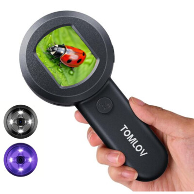 Microscope for Kids, 2'' IPS Screen 100X Handheld Digital Microscopes HD Pocket