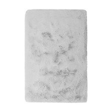 Non-slip Soft Fur Rug Solid Color Silver Living Room Deck