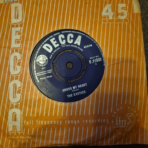 The Exotics - Cross My Heart - 1964 UK 7" Vinyl Single - Reggae Ska Beat - VG/VG