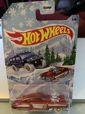 2020 Hot Wheels Walmart Holiday Series 1/6 EVIL TWIN Red w/White Whls Gold AD Sp