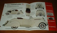 1936 HUDSON TERRAPLANE SPEC SHEET BROCHURE POSTER PRINT PHOTO 36 212