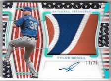 TYLOR MEGILL 2022 PANINI NATIONAL TREASURES ROOKIE AUTO AUTOGRAPH PATCH CARD /25