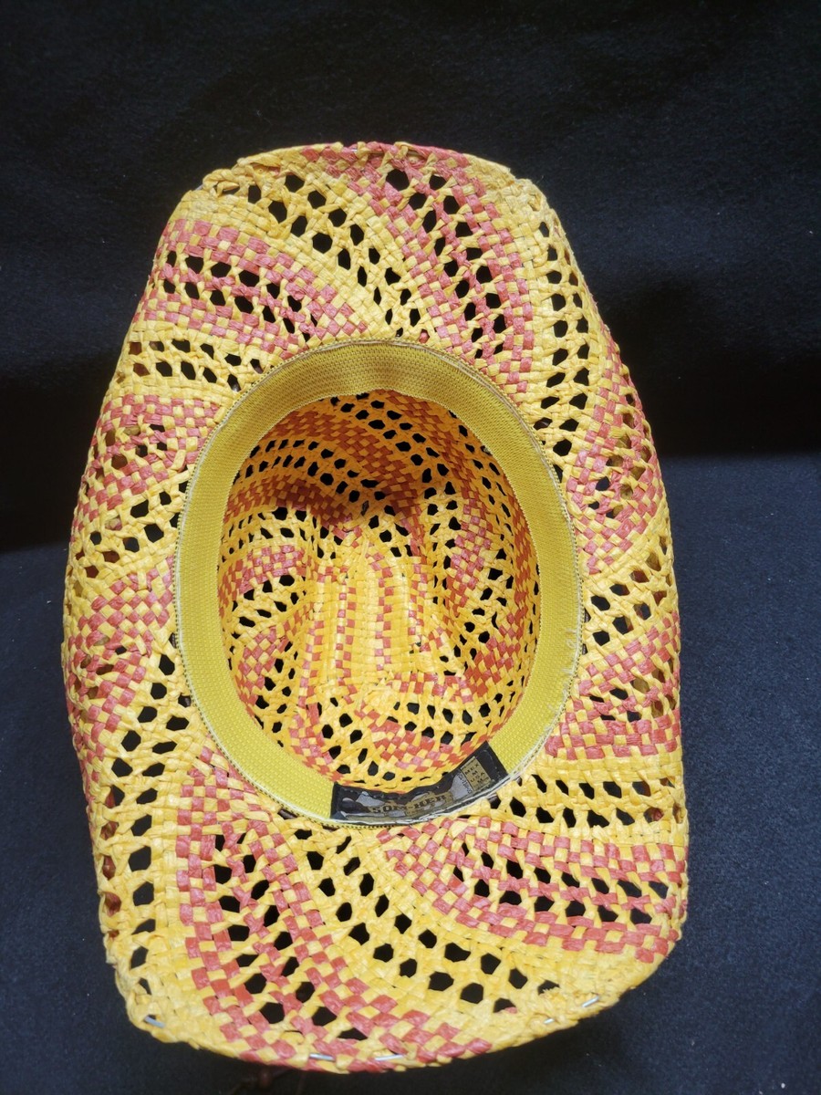 Authentic Som-Her Hat Made in Mexico- Size Medium Mexican SOM-HER SOMHER Hat Size M Shaped Straw Beaded Cowboy  main image 2