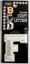 WRIGHTS 2-inch Iron-On Paintable Embroidered CRAFT LETTERS - WHITE-F