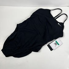 Nike One Piece Swimsuit Womens 30/4 Hydrastrong Cut Out Black Beach Racerback