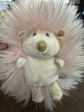 FAO Schwarz Sparklers Hedgehog Pink White Fluffy Plush Toy