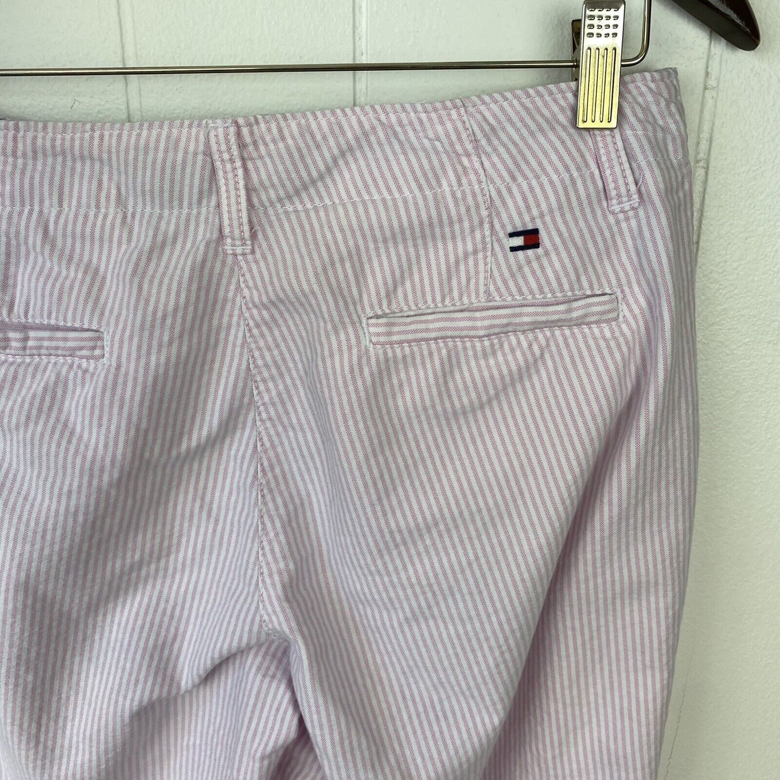 Tommy Hilfiger Wide Leg Pants Pink White Stripe C… - image 5