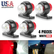 4 Pcs Marker Lights Side LED Truck Trailer Clearance Light White Red Waterproof