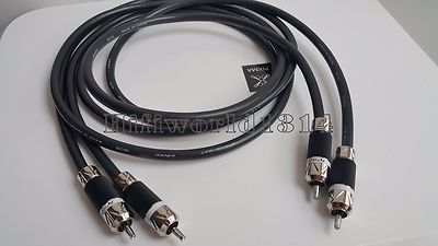 1Pair HIFI Japan Pure Copper Rca Audio Cable Rhodium Plated Plug Connector 