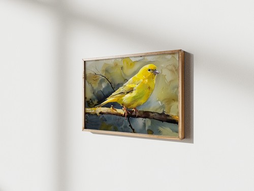 Yellow Perched Canary 5"x7 Print on Matte Paper | Tranquil Watercolor Painting - Picture 5 of 17