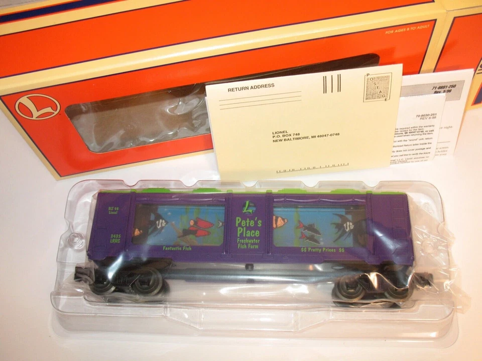 LIONEL 6-19965 RAILROADER CLUB ANIMATED AQUARIUM CAR NIB PETE'S PLACE TESTED - Image 4 of 4