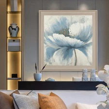 Hand-painted Oil Painting Abstract Floral Art Deco Mural Light Luxury Minimalist