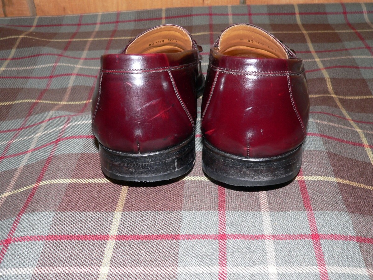 MEZLAN Santander Burgundy Cordovan Tassel Kilt Leather Dress Shoes Sz 8.5 Bostonian USA Made Burgundy Leather Kilt Tassel Slip On  main image 2