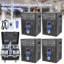 750W Large Cold Spark Machine DMX Stage Effect Wedding DJ Party w/Flight Case